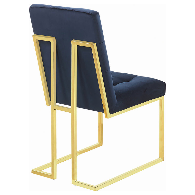 Silla de comedor auxiliar Cisco tapizada en terciopelo (juego de 2)