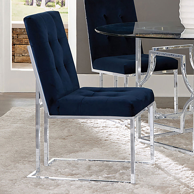 Silla de comedor auxiliar Cisco tapizada en terciopelo (juego de 2)
