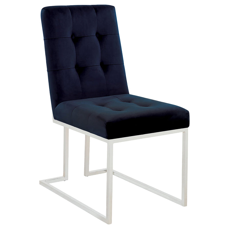 Silla de comedor auxiliar Cisco tapizada en terciopelo (juego de 2)