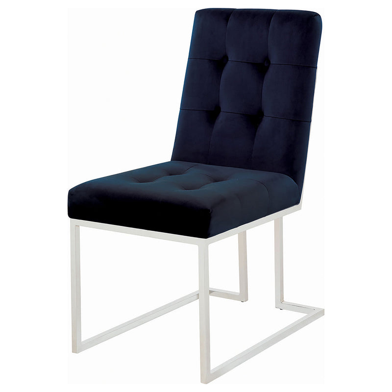 Silla de comedor auxiliar Cisco tapizada en terciopelo (juego de 2)