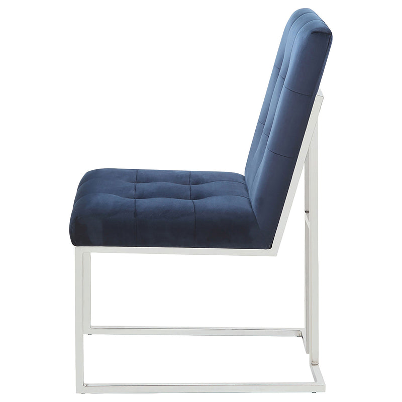 Silla de comedor auxiliar Cisco tapizada en terciopelo (juego de 2)