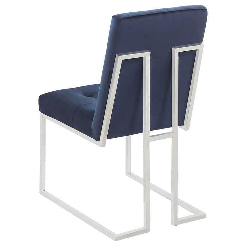 Silla de comedor auxiliar Cisco tapizada en terciopelo (juego de 2)