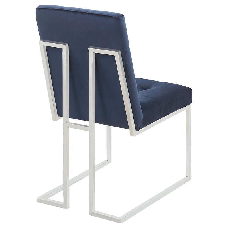 Silla de comedor auxiliar Cisco tapizada en terciopelo (juego de 2)