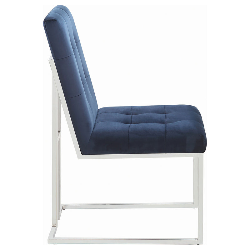Silla de comedor auxiliar Cisco tapizada en terciopelo (juego de 2)