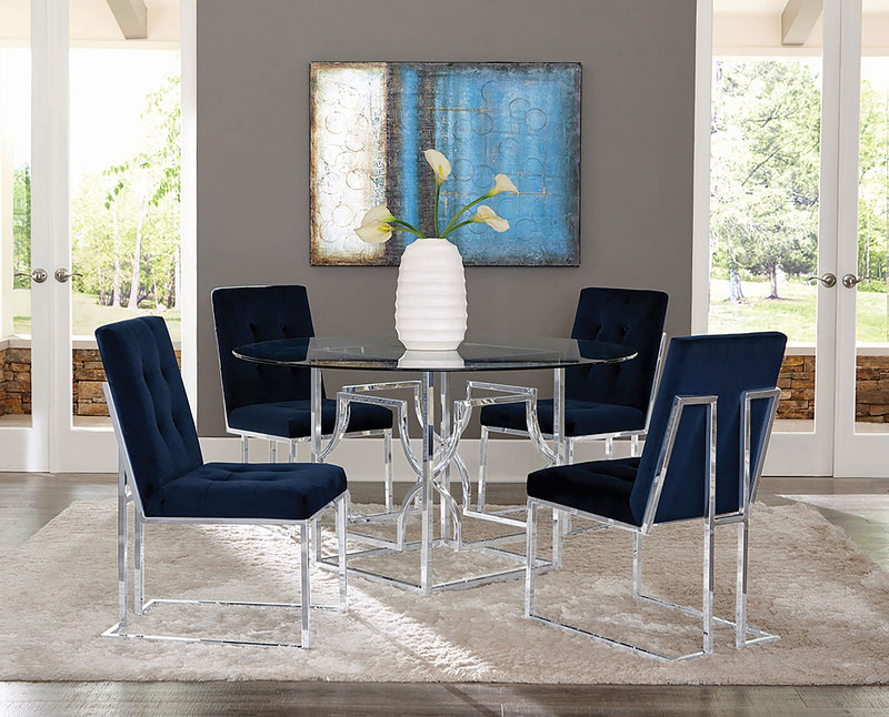 Silla de comedor auxiliar Cisco tapizada en terciopelo (juego de 2)