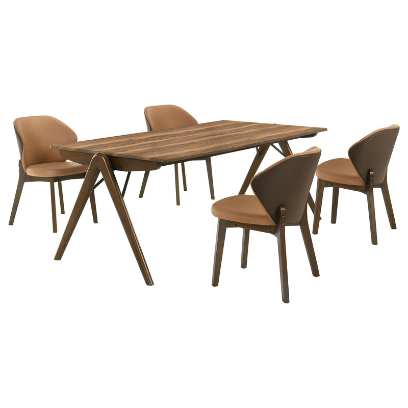Juego de comedor rectangular Randolph de 79 pulgadas, Palisandro y Marrón