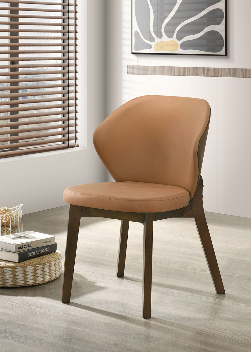 Silla de comedor auxiliar Randolph, color caramelo y marrón (juego de 2)