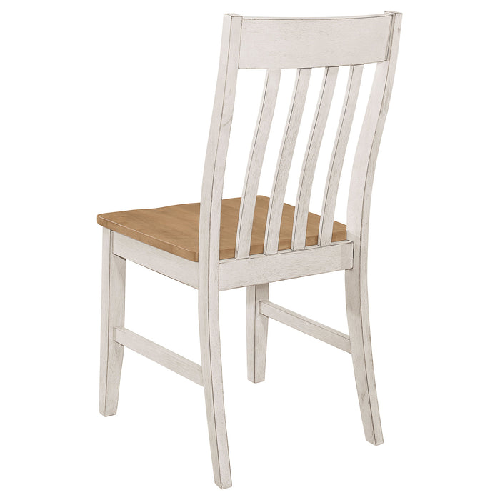 Kirby Slat Back Side Chair (Set of 2) Natural and Rustic Off White