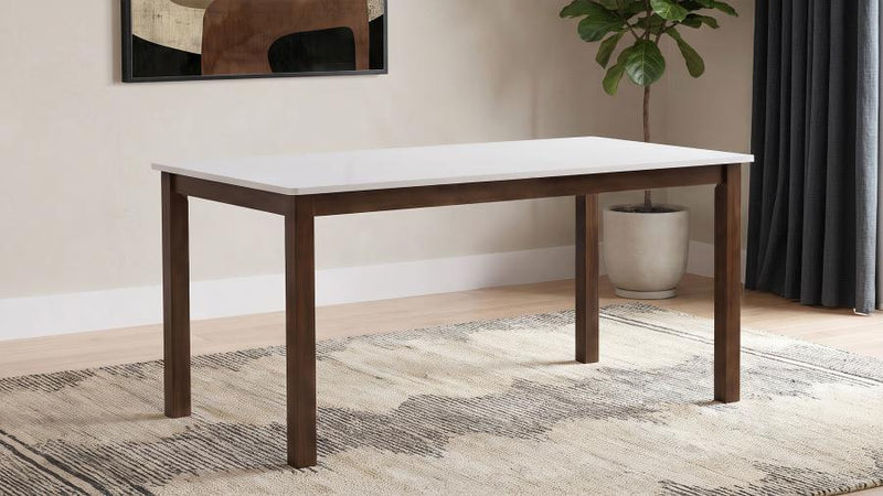 Merrin 55-inch Rectangular Dining Table White and Walnut