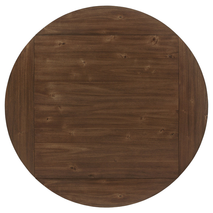 Sanford Round Counter Height Table with Drop Leaf Cinnamon and Espresso