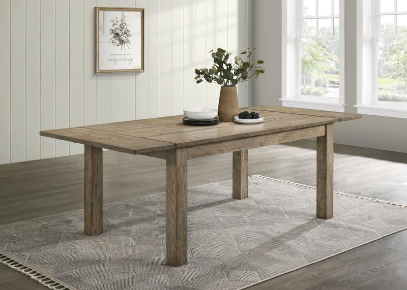 Mesa de comedor extensible Cardova de madera maciza de 87 pulgadas en roble viñedo