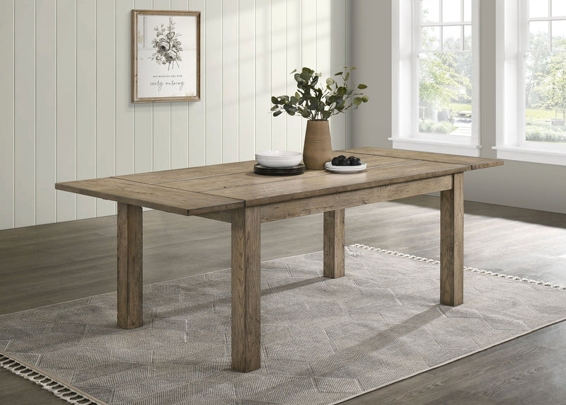 Mesa de comedor extensible Cardova de madera maciza de 87 pulgadas en roble viñedo