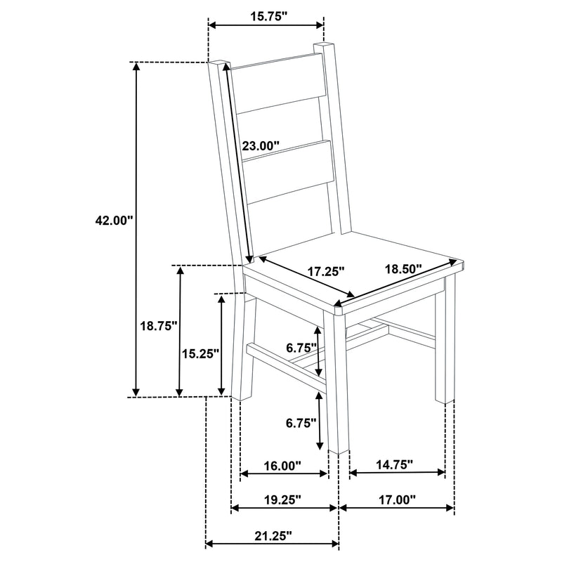 Silla de comedor lateral de madera maciza Cardova Roble Vineyard (Juego de 2)