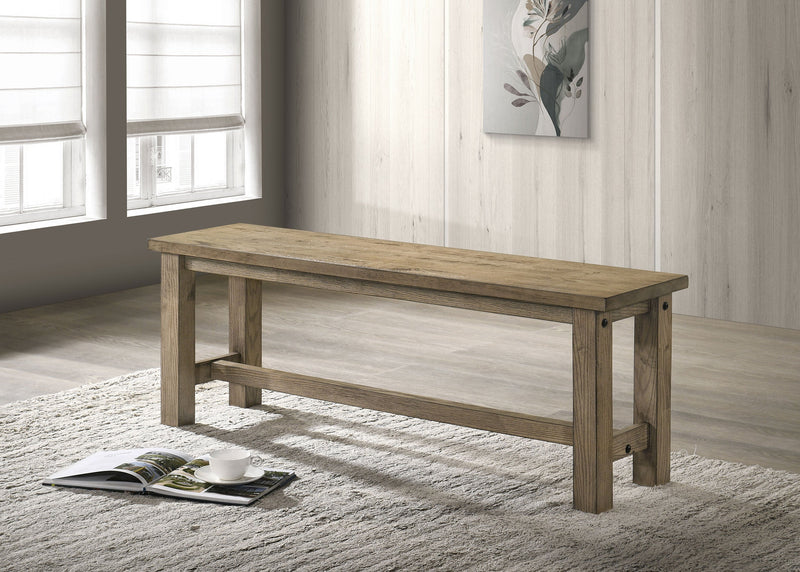 Banco de comedor de madera maciza Cardova de 51 pulgadas, roble viñedo