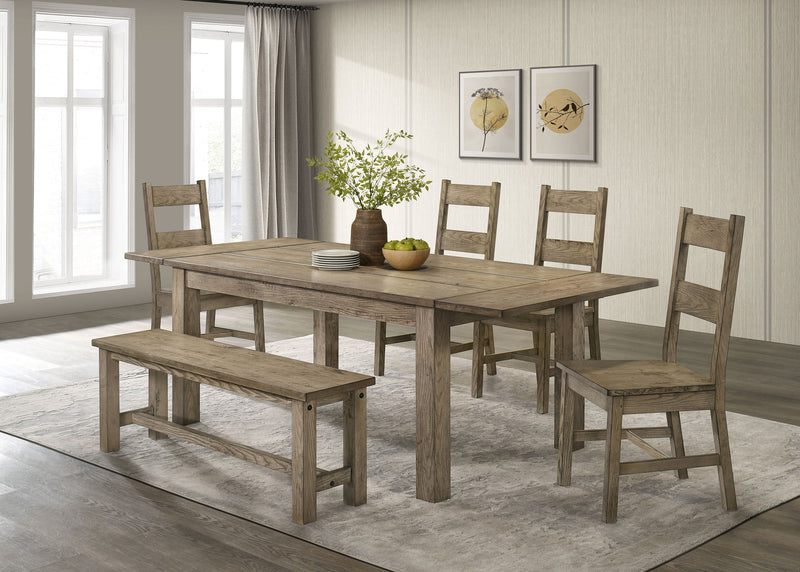 Banco de comedor de madera maciza Cardova de 51 pulgadas, roble viñedo