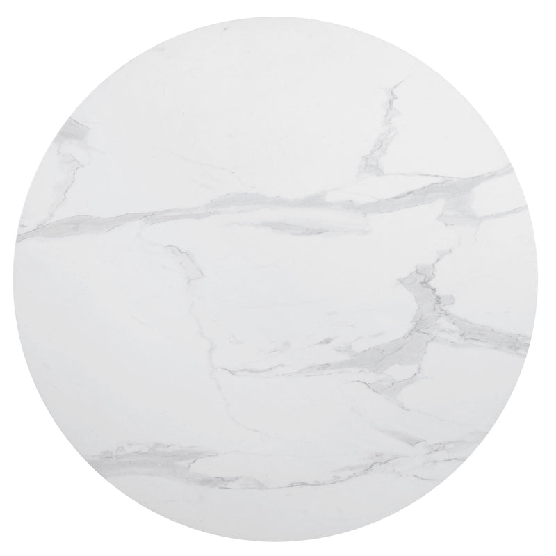 Arkell Round 40-inch Faux Marble Top Dining Table White