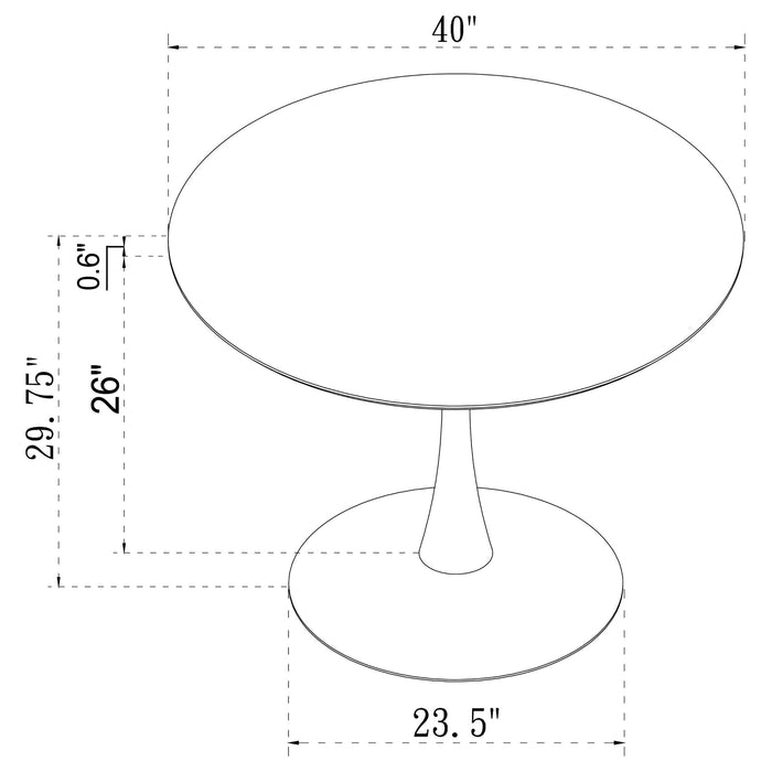 Arkell 40-inch Round Pedestal Dining Table White