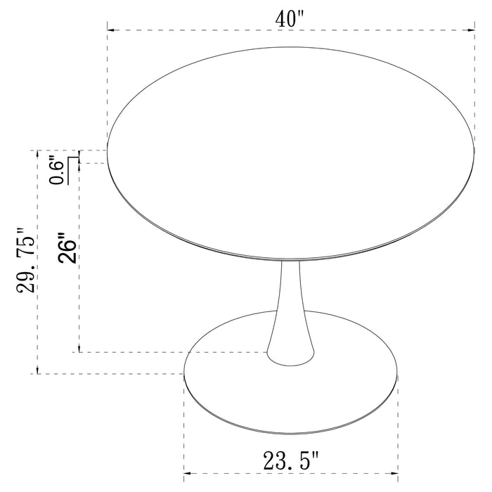 Arkell Round 30-inch Faux Marble Top Dining Table White