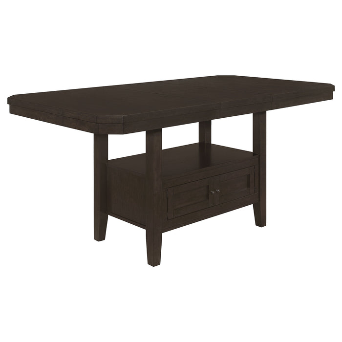 Prentiss  Rectangular Counter Height Dining Set with Butterfly Leaf Cappuccino