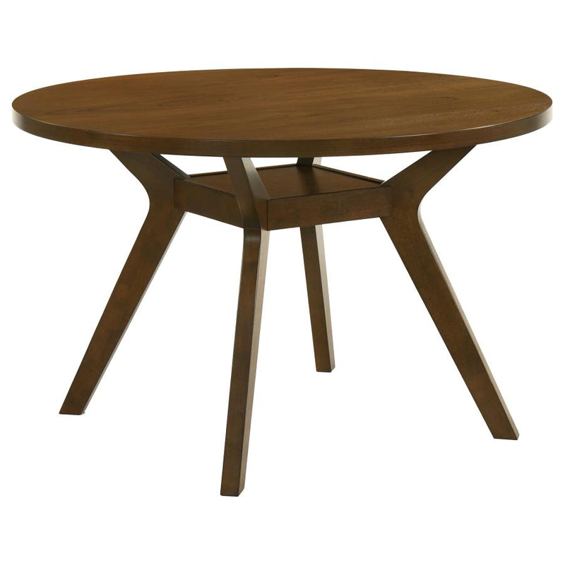 Mueller 48-inch Round Mindi Veneer Dining Table