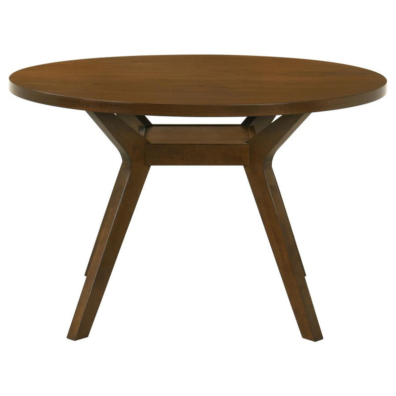 Mueller 48-inch Round Mindi Veneer Dining Table