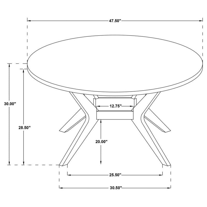 Mueller 48-inch Round Mindi Veneer Dining Table