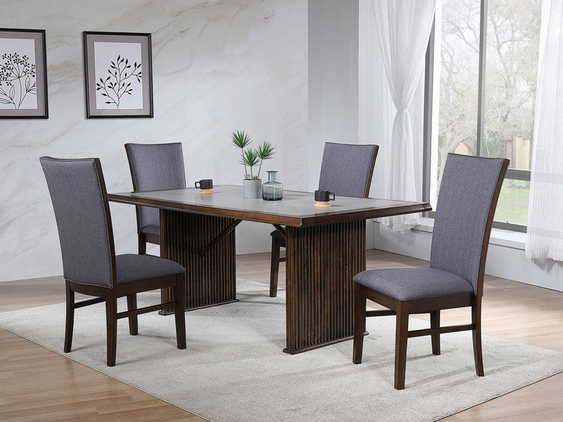Juego de mesa de comedor rectangular Sherwood, marrón