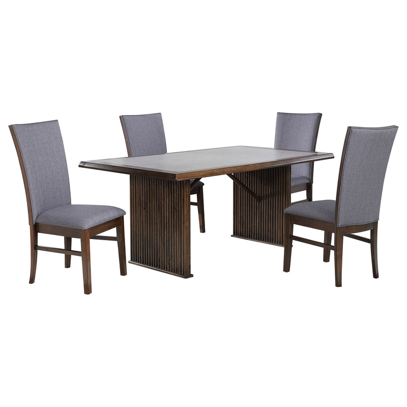 Juego de mesa de comedor rectangular Sherwood, marrón