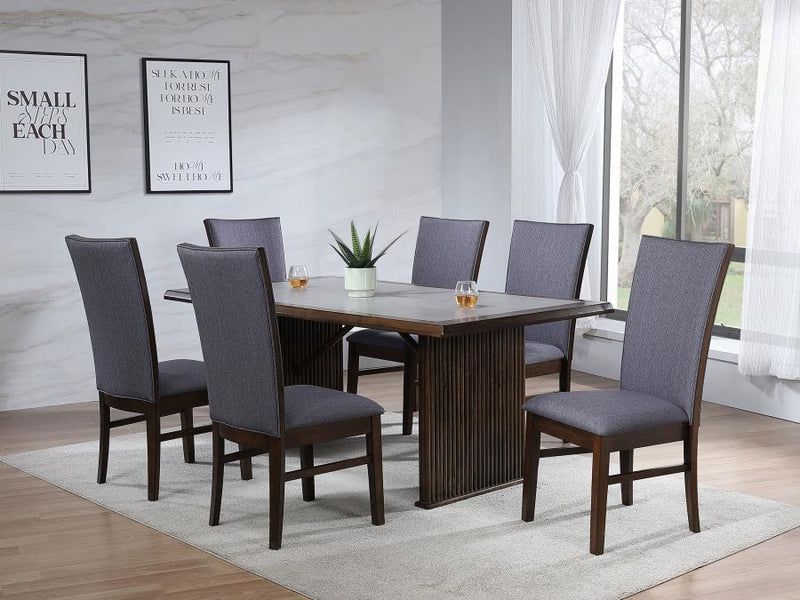 Juego de mesa de comedor rectangular Sherwood, marrón