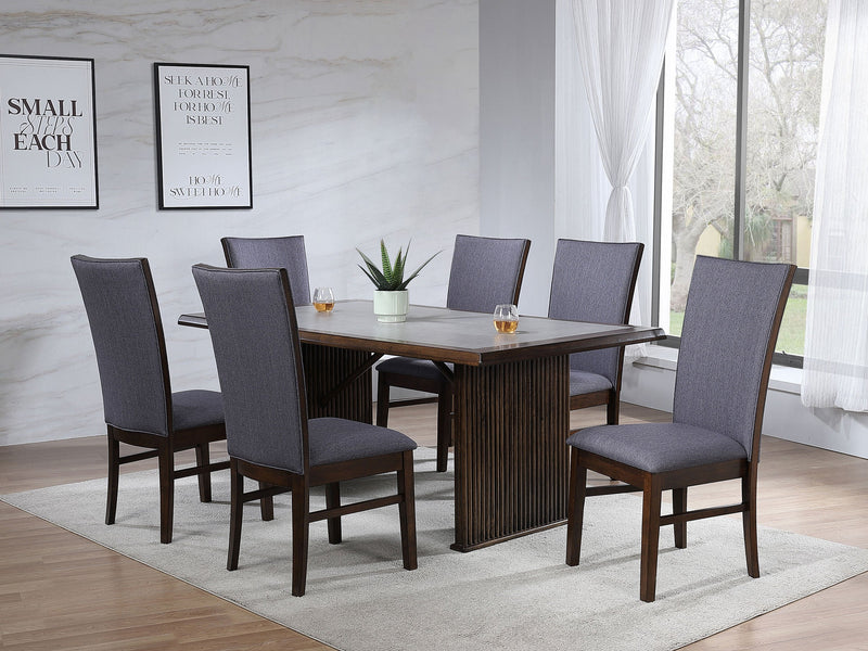 Juego de mesa de comedor rectangular Sherwood, marrón