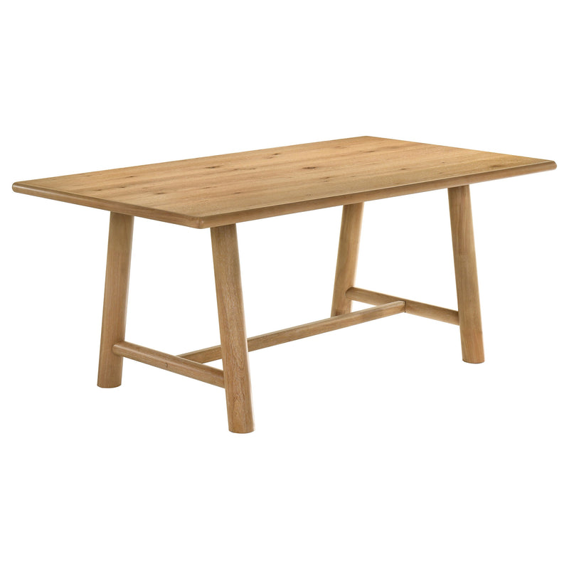 Juego de comedor rectangular de 7 piezas de madera Duncan en roble lavado