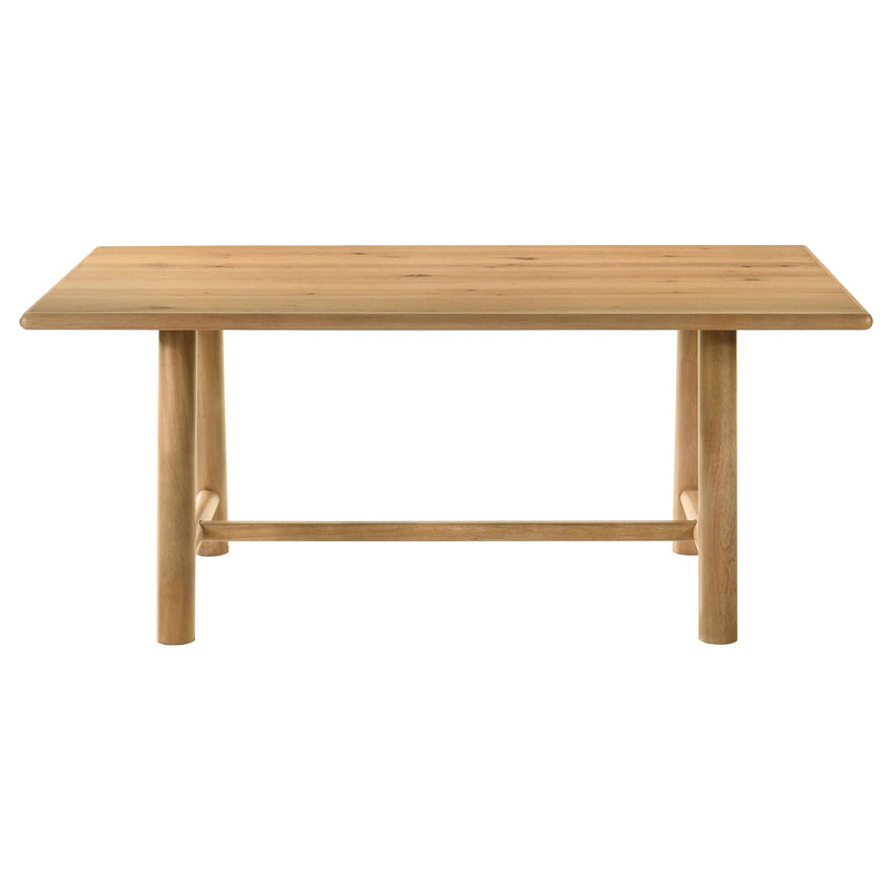 Juego de comedor rectangular de 7 piezas de madera Duncan en roble lavado