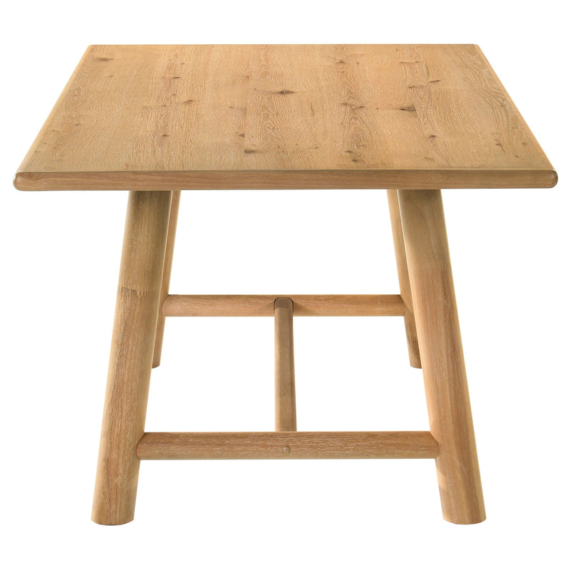 Juego de comedor rectangular de 7 piezas de madera Duncan en roble lavado