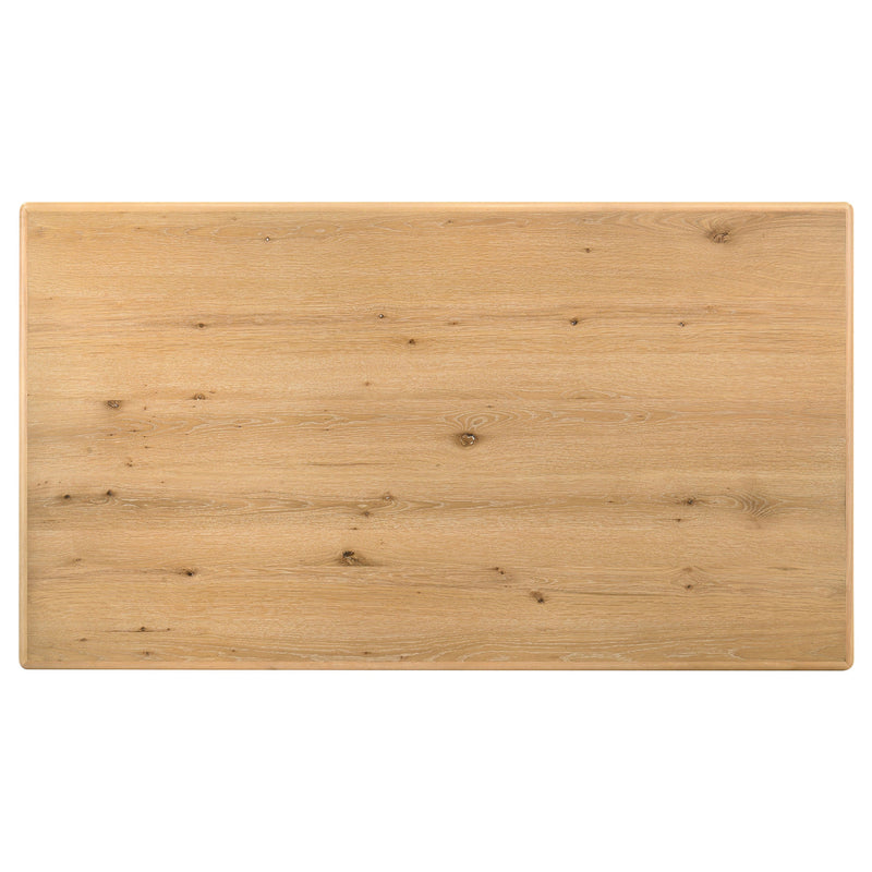 Juego de comedor rectangular de 7 piezas de madera Duncan en roble lavado