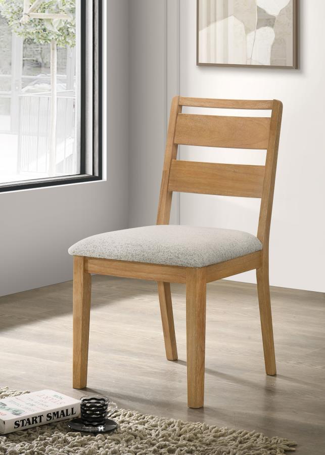Silla auxiliar de comedor Duncan Ladder Back de roble lavado (juego de 2)
