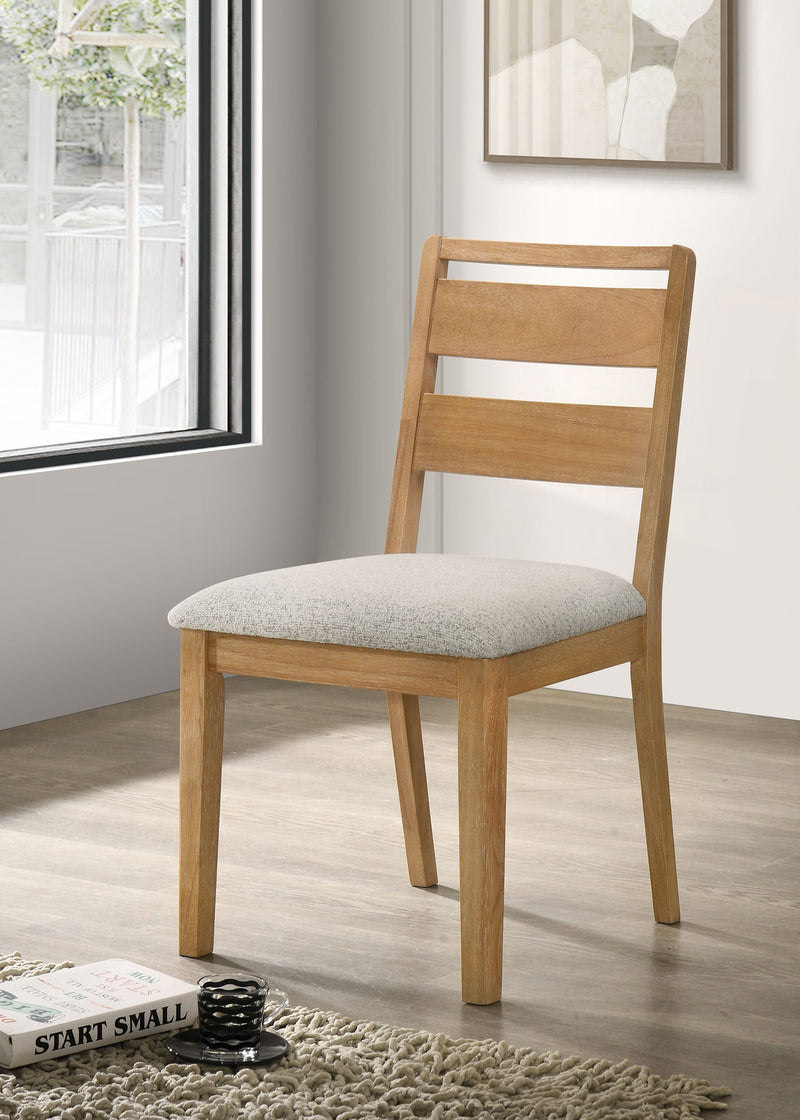Silla auxiliar de comedor Duncan Ladder Back de roble lavado (juego de 2)