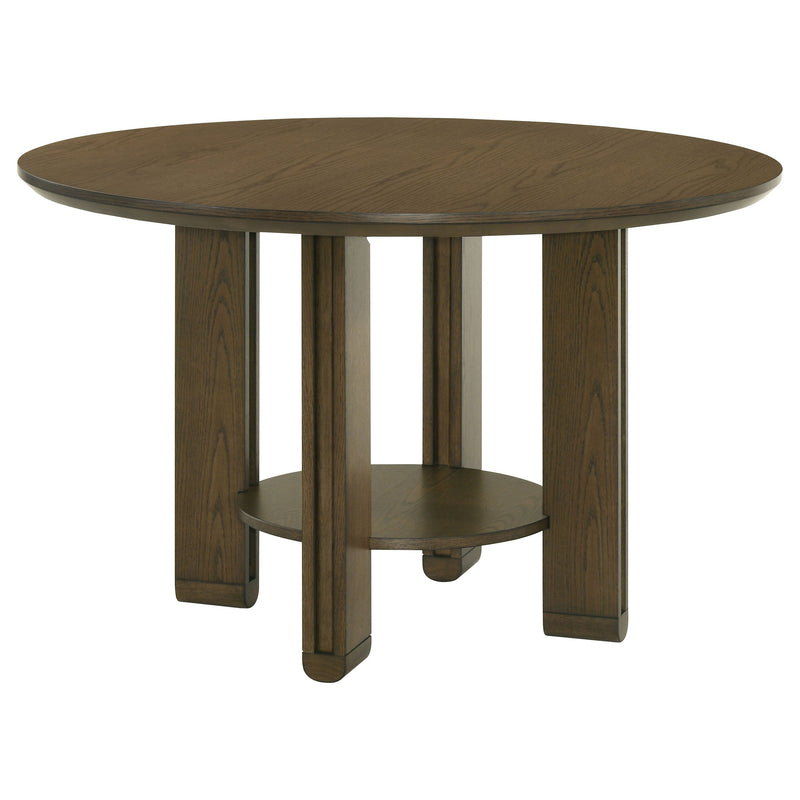 Juego de mesa de comedor redonda de madera Ottowa, color marrón
