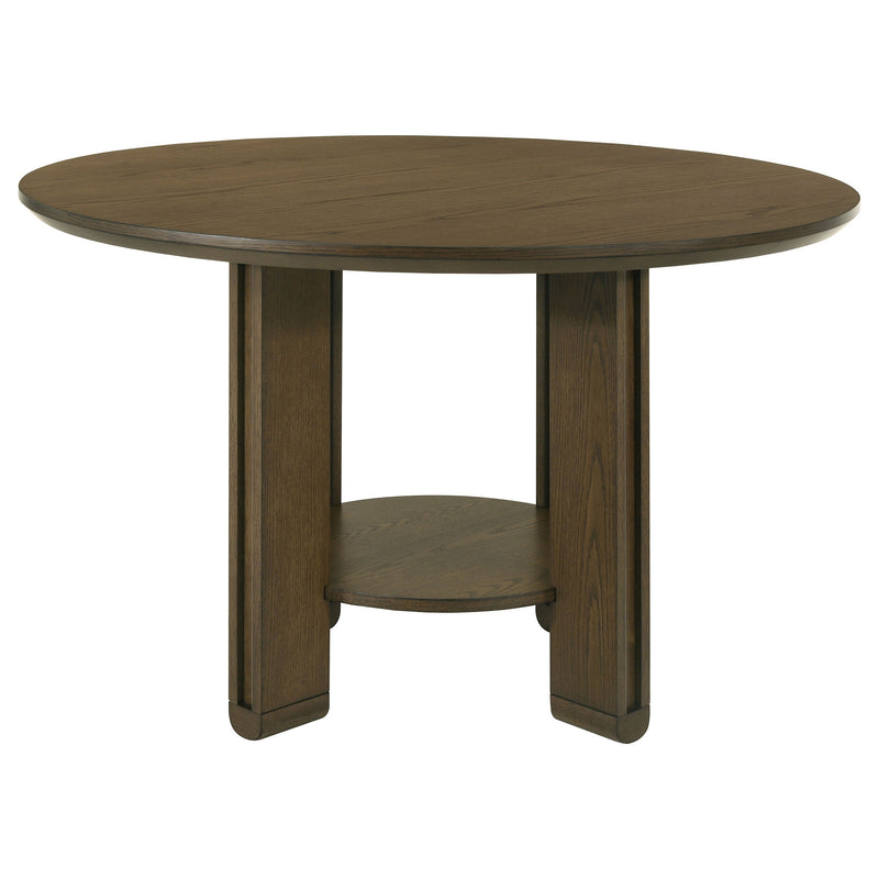 Juego de mesa de comedor redonda de madera Ottowa, color marrón