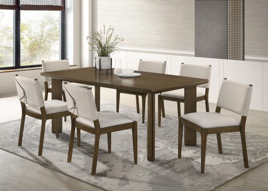 Ottowa Round Wood Dining Room Table Set Brown