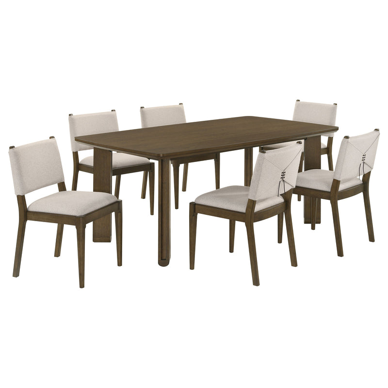 Juego de mesa de comedor redonda de madera Ottowa, color marrón