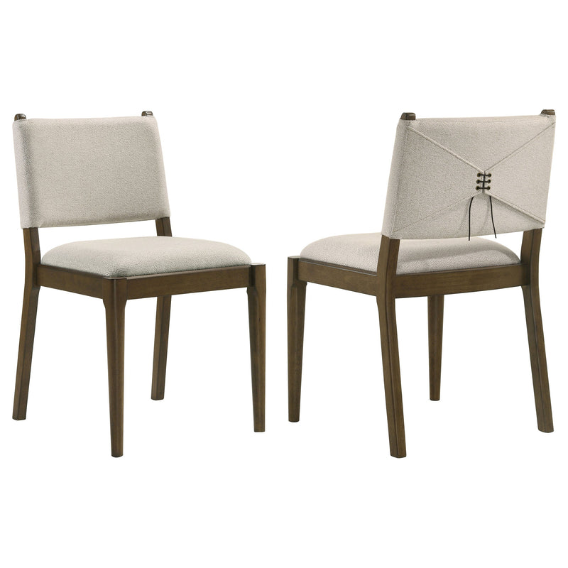 Silla auxiliar de comedor tapizada Ottowa, marrón (Juego de 2)