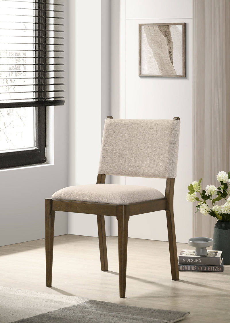 Silla auxiliar de comedor tapizada Ottowa, marrón (Juego de 2)