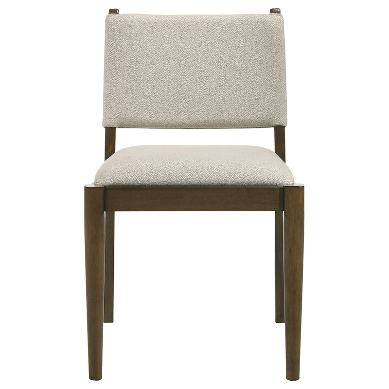 Silla auxiliar de comedor tapizada Ottowa, marrón (Juego de 2)