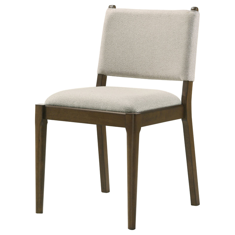 Silla auxiliar de comedor tapizada Ottowa, marrón (Juego de 2)