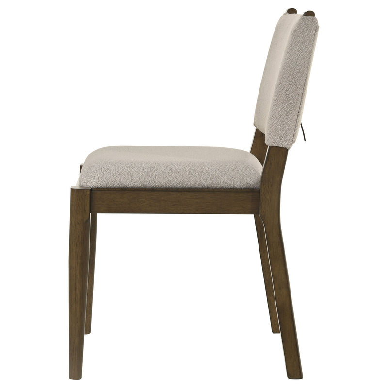 Silla auxiliar de comedor tapizada Ottowa, marrón (Juego de 2)