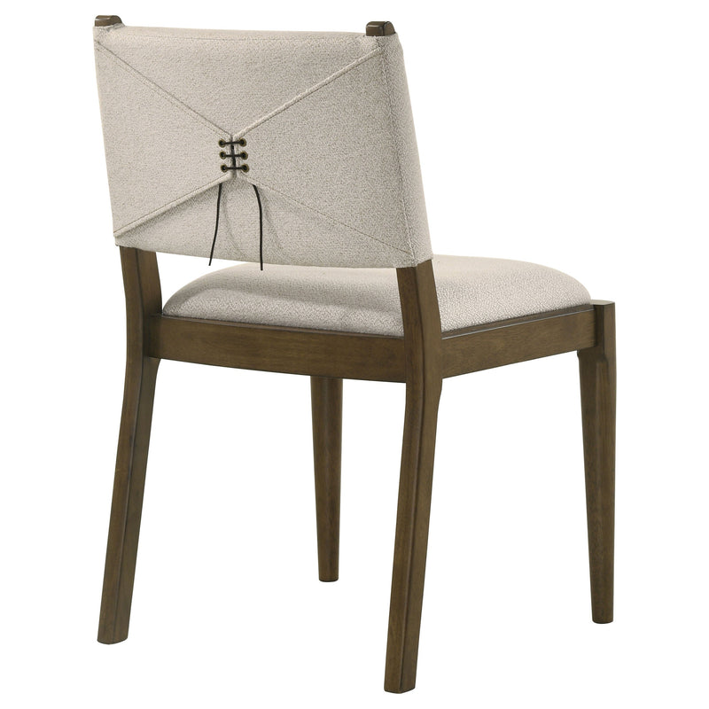 Silla auxiliar de comedor tapizada Ottowa, marrón (Juego de 2)