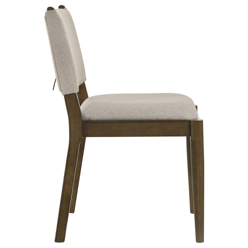 Silla auxiliar de comedor tapizada Ottowa, marrón (Juego de 2)