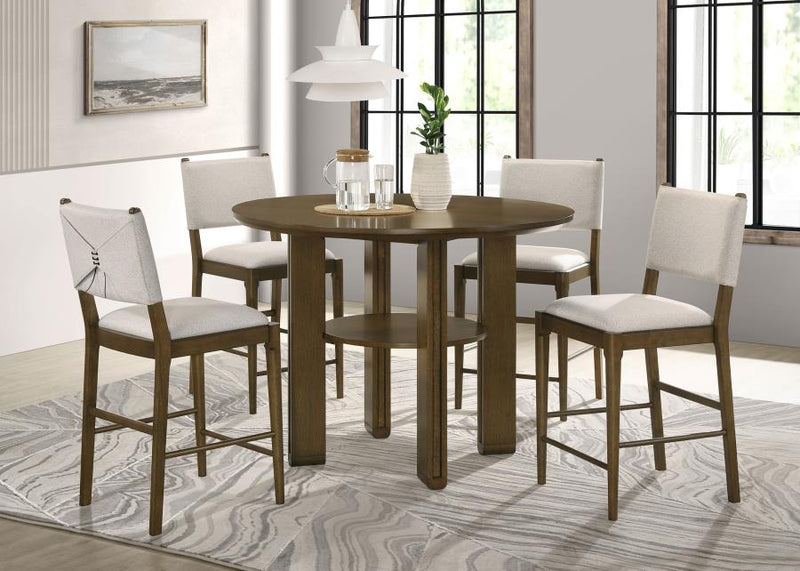 Juego de comedor redondo de 5 piezas a la altura de la encimera Ottowa marrón
