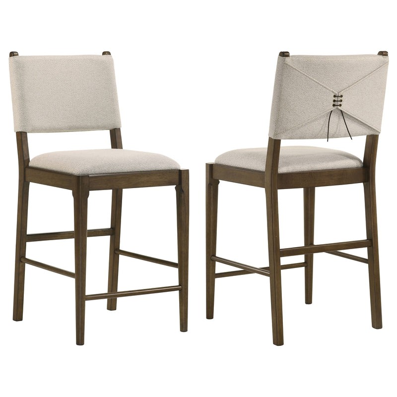 Silla auxiliar de mostrador tapizada Ottowa, marrón (juego de 2)