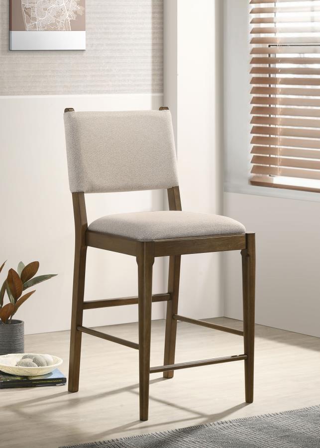 Silla auxiliar de mostrador tapizada Ottowa, marrón (juego de 2)